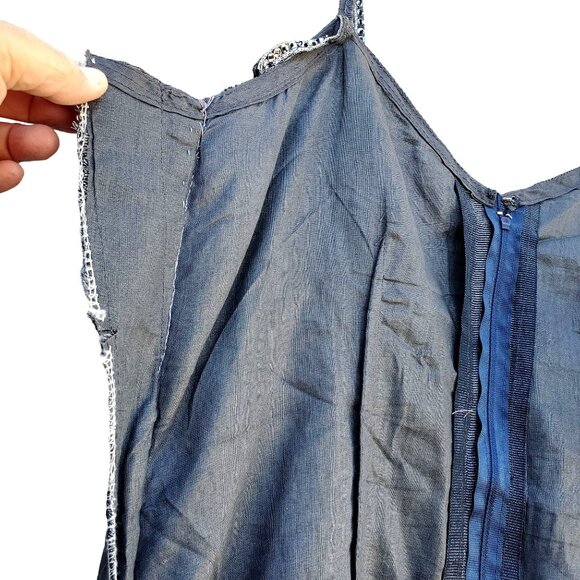 Beaded Pant Set 6 8 Silver Glittery Black Embellished Sequin Beads Bespoke - Picture 7 of 10